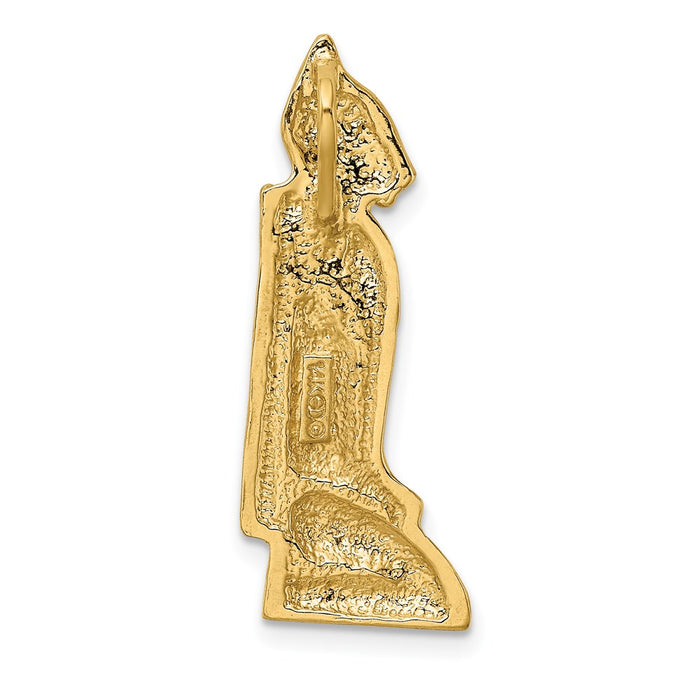 Million Charms 14K Yellow Gold Themed 2-D Marco Island Cat With Hidden Bail Charm