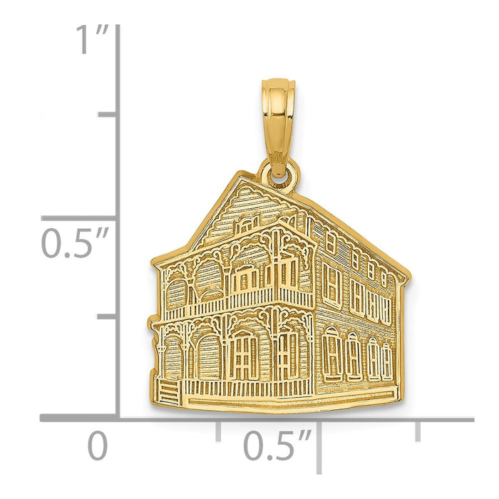 Million Charms 14K Yellow Gold Themed The Pink House - Cape May, Nj Charm