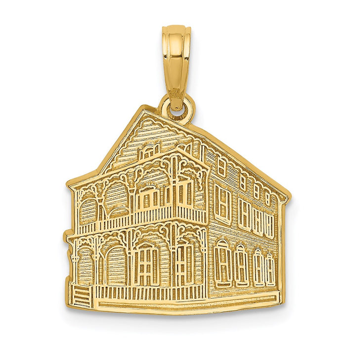 Million Charms 14K Yellow Gold Themed The Pink House - Cape May, Nj Charm