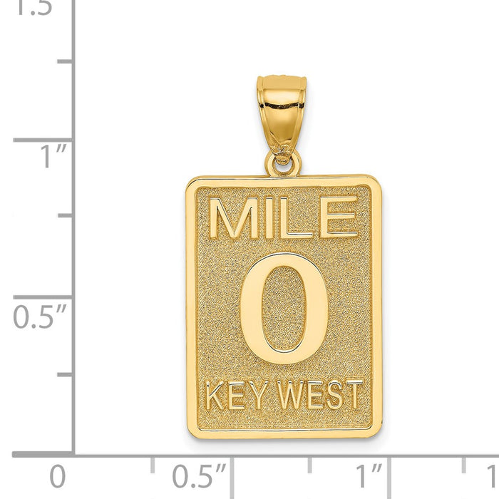 Million Charms 14K Yellow Gold Themed Mile Marker 0 / Key West Charm