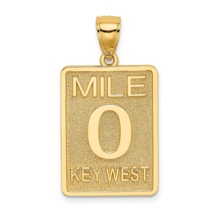 Million Charms 14K Yellow Gold Themed Mile Marker 0 / Key West Charm