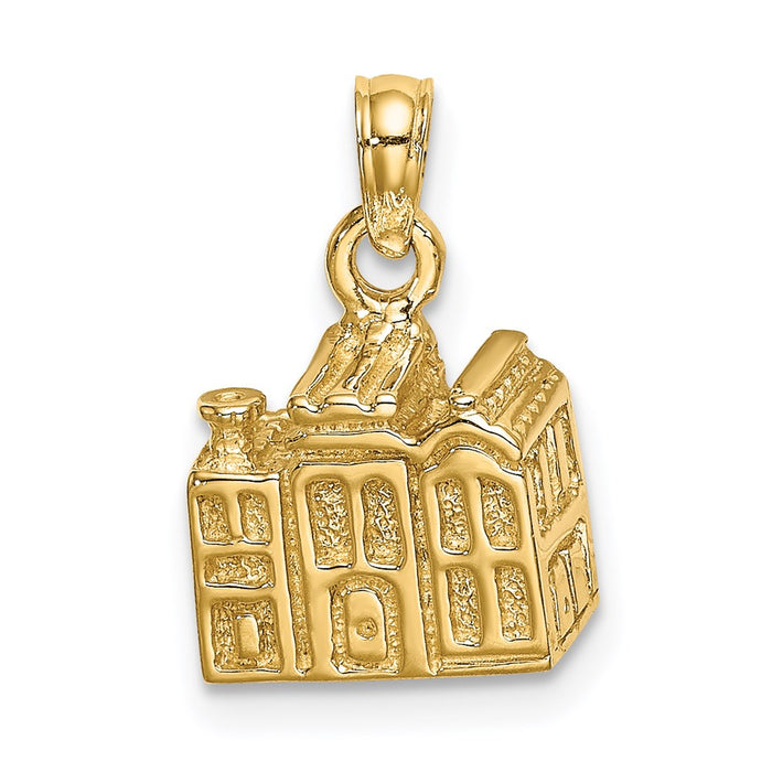 Million Charms 14K Yellow Gold Themed 3-D Charleston Rainbow Row Buildings