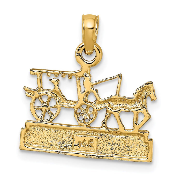 Million Charms 14K Yellow Gold Themed Charleston Horse & Cart