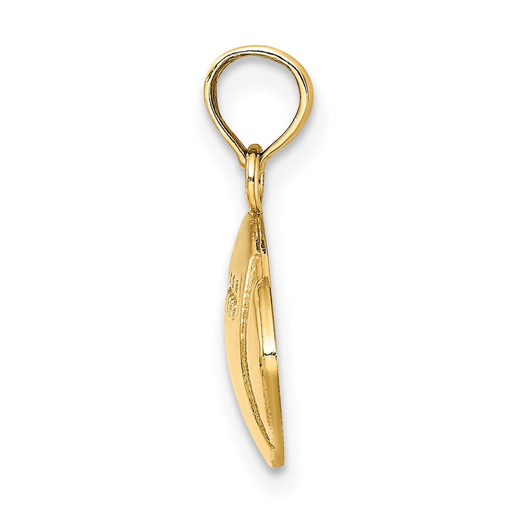 Million Charms 14K Yellow Gold Themed 2-D & Engraveable Sports Football Charm