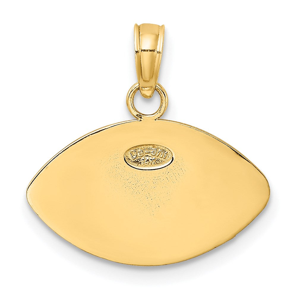 Million Charms 14K Yellow Gold Themed 2-D & Engraveable Sports Football Charm