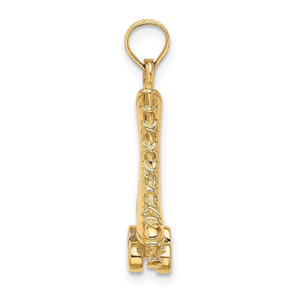 Million Charms 14K Yellow Gold Themed 3-D Roller Skate Charm