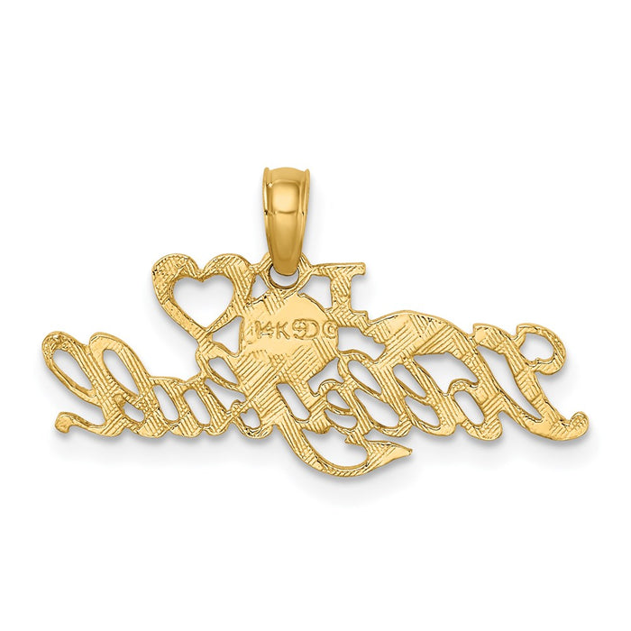 Million Charms 14K Yellow Gold Themed I Heart Volleyball Charm