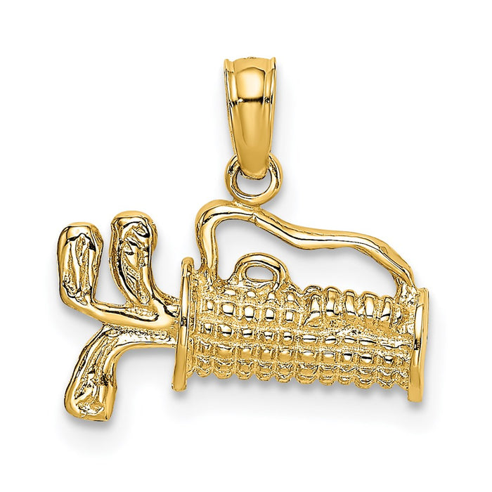 Million Charms 14K Yellow Gold Themed 2-D Textured & Engraved Gold Themed Bag Charm