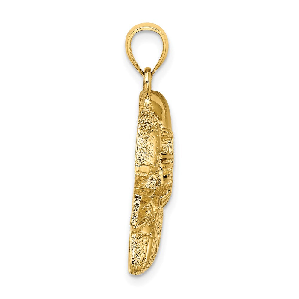 Million Charms 14K Yellow Gold Themed 2-D Double Sports Football Helmets & Ball Charm