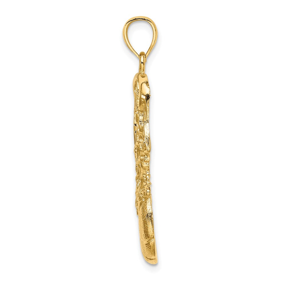 Million Charms 14K Yellow Gold Themed Swoosh Sports Basketball & Net Charm