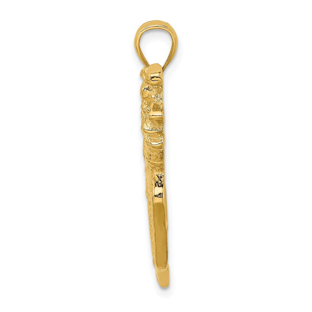 Million Charms 14K Yellow Gold Themed 2-D Sports Golf Bag & Clubs Charm