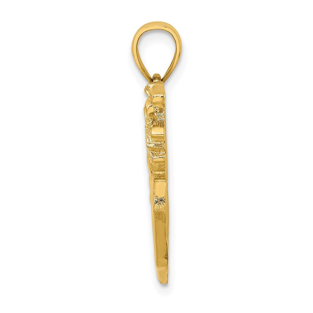 Million Charms 14K Yellow Gold Themed 2-D Sports Golf Bag & Clubs Charm