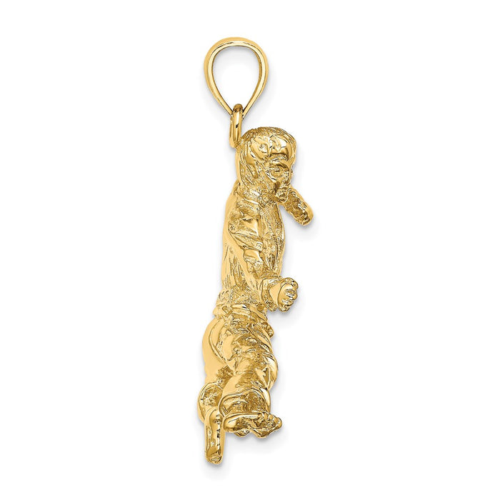 Million Charms 14K Yellow Gold Themed 3-D Karate Man Charm