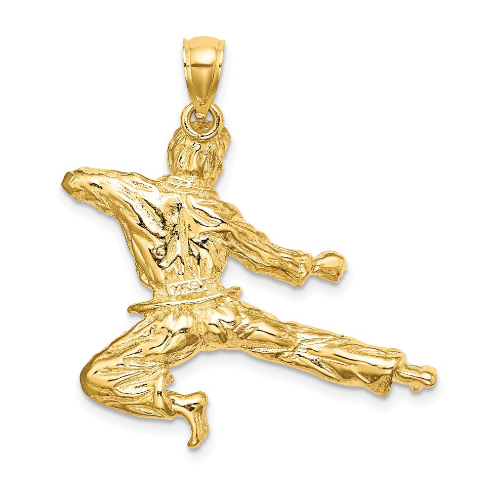 Million Charms 14K Yellow Gold Themed 3-D Karate Man Charm