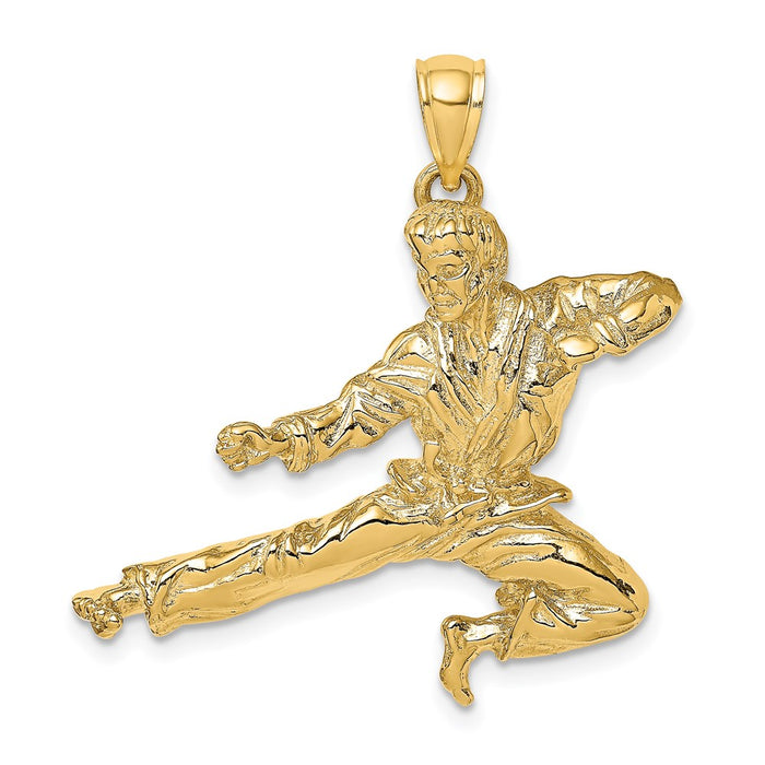 Million Charms 14K Yellow Gold Themed 3-D Karate Man Charm