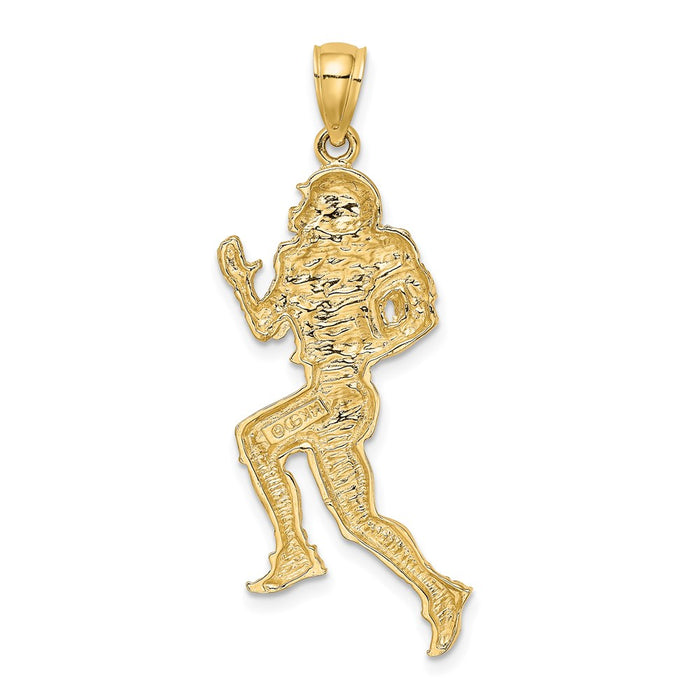 Million Charms 14K Yellow Gold Themed Polished Running Sports Football Player Charm