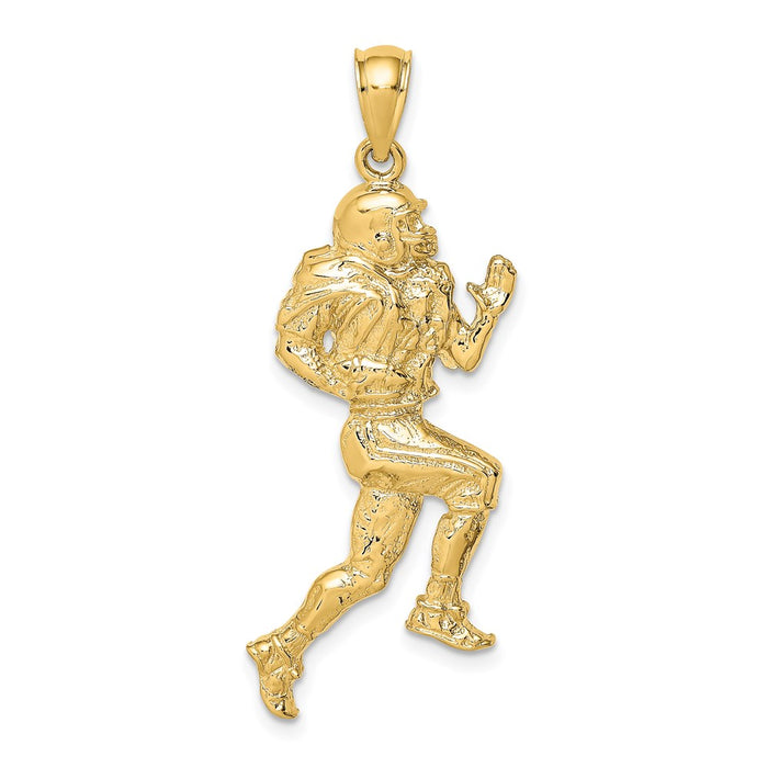 Million Charms 14K Yellow Gold Themed Polished Running Sports Football Player Charm