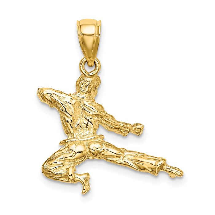 Million Charms 14K Yellow Gold Themed 3-D Karate Man Charm