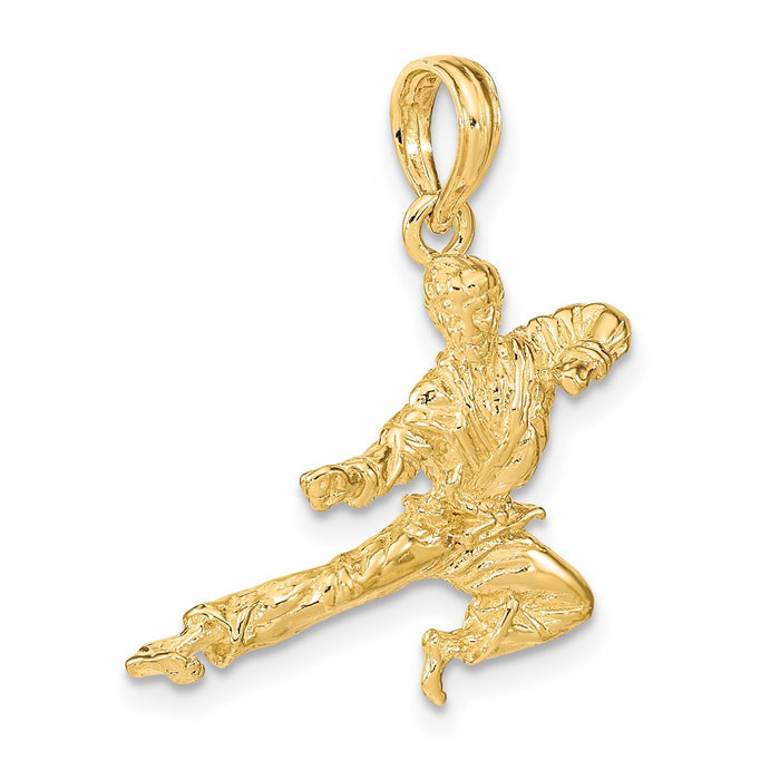 Million Charms 14K Yellow Gold Themed 3-D Karate Man Charm