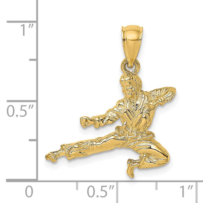 Million Charms 14K Yellow Gold Themed 3-D Karate Man Charm