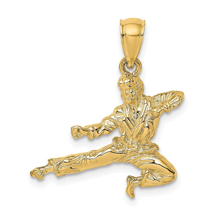 Million Charms 14K Yellow Gold Themed 3-D Karate Man Charm