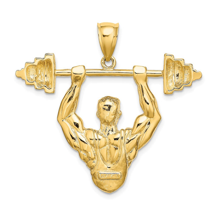 Million Charms 14K Yellow Gold Themed Bodybuilder Charm