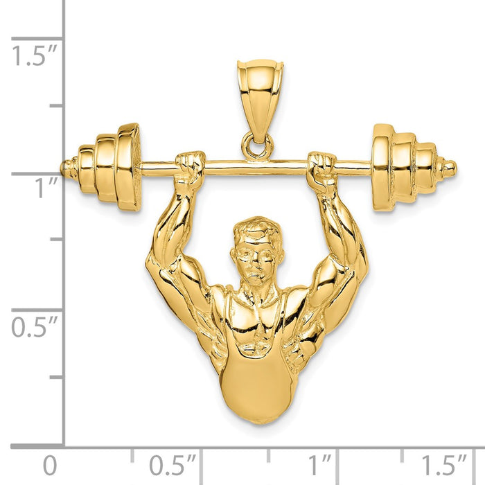 Million Charms 14K Yellow Gold Themed Bodybuilder Charm