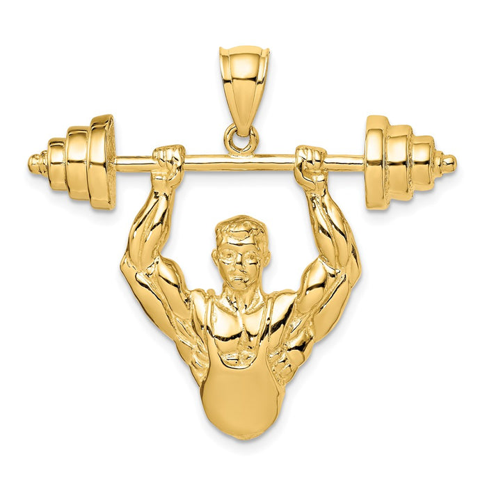 Million Charms 14K Yellow Gold Themed Bodybuilder Charm