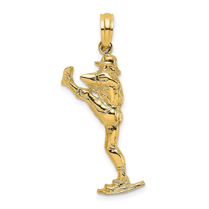 Million Charms 14K Yellow Gold Themed 2-D Sports Baseball Pitcher On Mound Charm