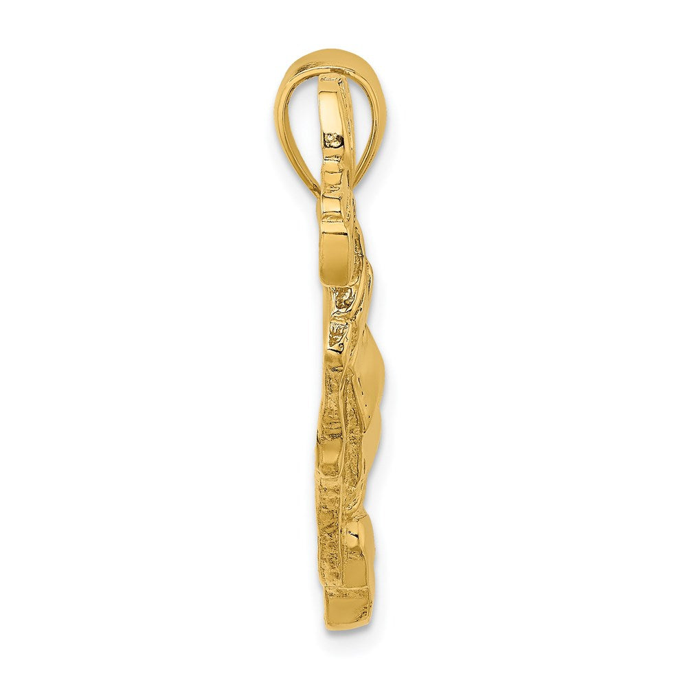 Million Charms 14K Yellow Gold Themed 2-D & Polished Sports Golf Bag Charm