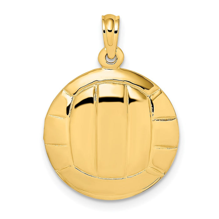 Million Charms 14K Yellow Gold Themed 2-D & Polished Volleyball Charm