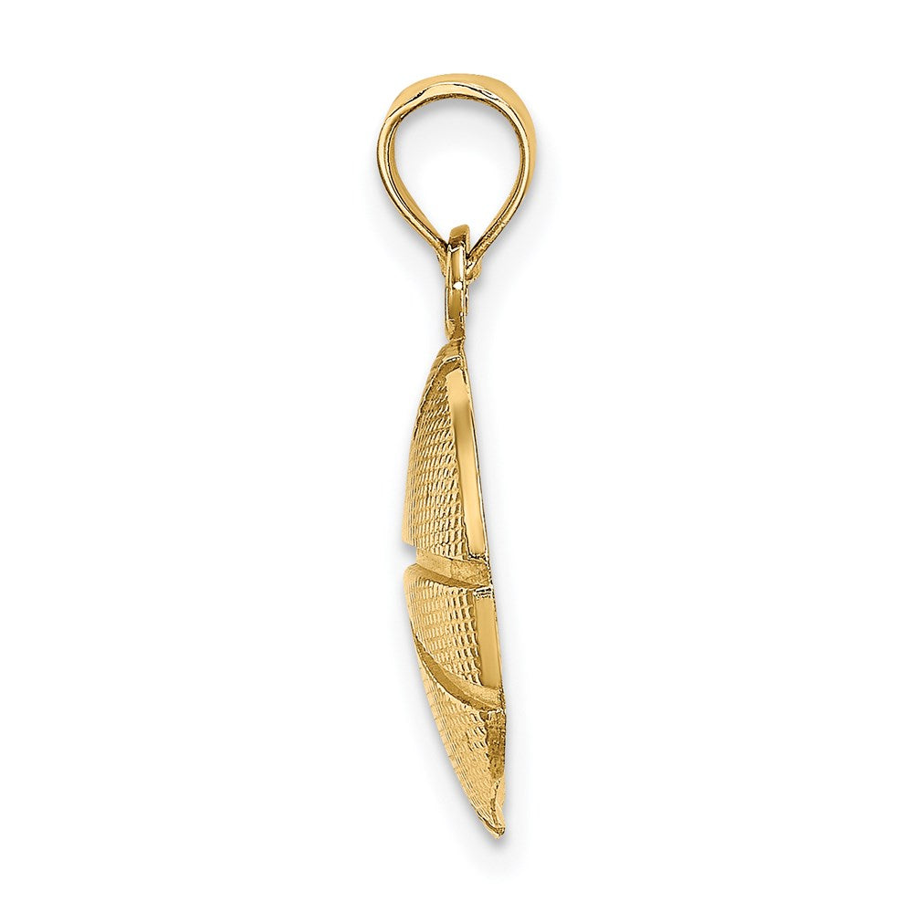 Million Charms 14K Yellow Gold Themed 2-D Textured Sports Basketball Charm
