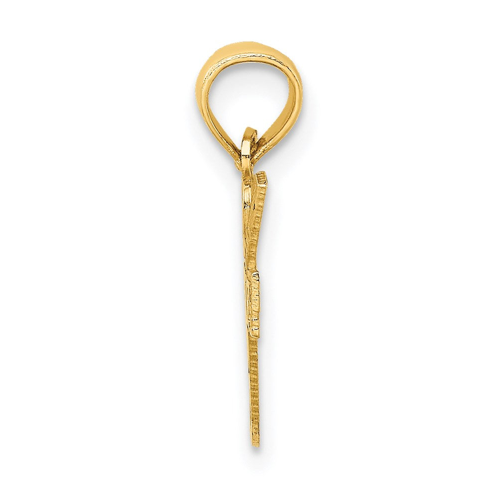 Million Charms 14K Yellow Gold Themed I Heart Sports Golf Club & Ball Charm