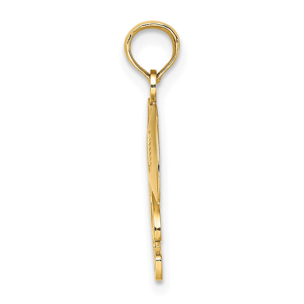 Million Charms 14K Yellow Gold Themed #1 Sports Football Story With Helmet & Ball Charm