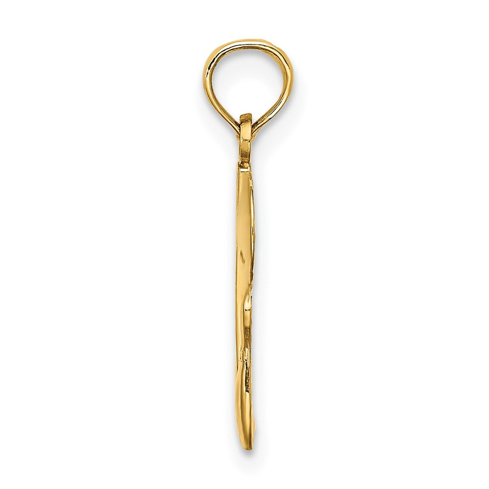 Million Charms 14K Yellow Gold Themed #1 Bowling Story With Ball & Two Pins Charm