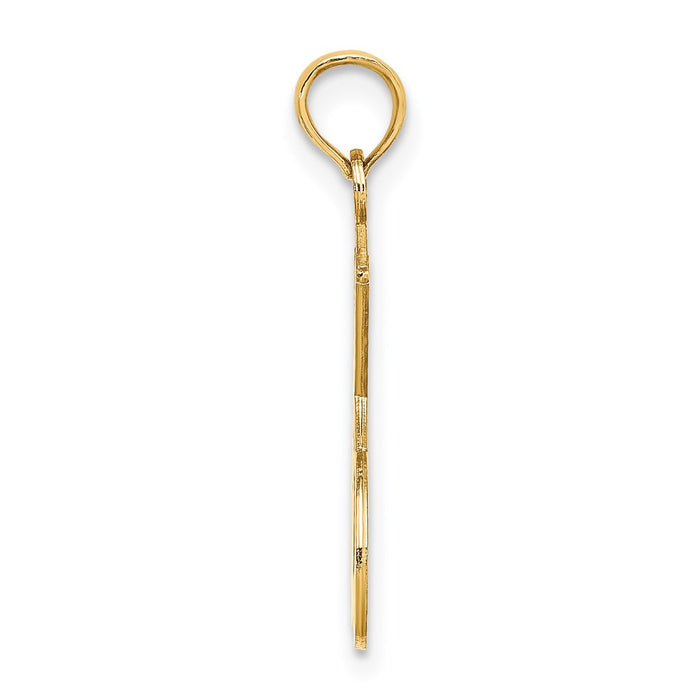 Million Charms 14K Yellow Gold Themed Double Sports Tennis Racket With Ball Charm