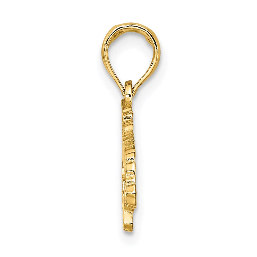 Million Charms 14K Yellow Gold Themed Textured Jamaica Map Charm
