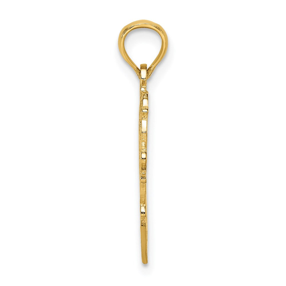 Million Charms 14K Yellow Gold Themed #1 Script Grandma In Heart Charm