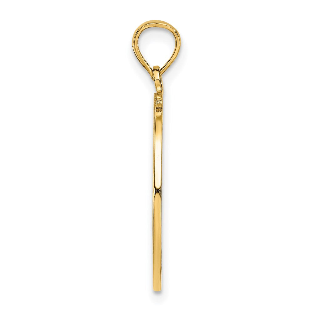 Million Charms 14K Yellow Gold Themed Nassau On Round Frame Charm