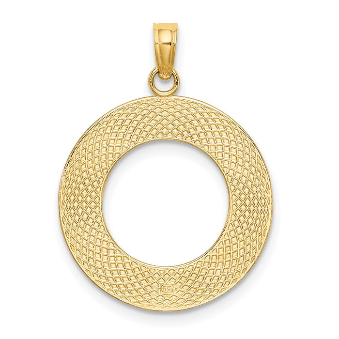 Million Charms 14K Yellow Gold Themed Pentwater, Mi Round Fram Charm