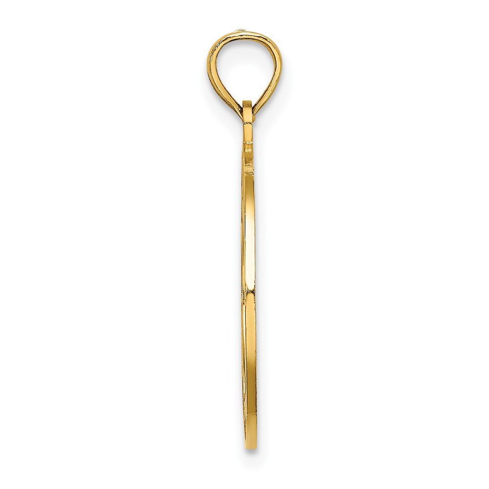 Million Charms 14K Yellow Gold Themed Alaska On Round Frame Charm