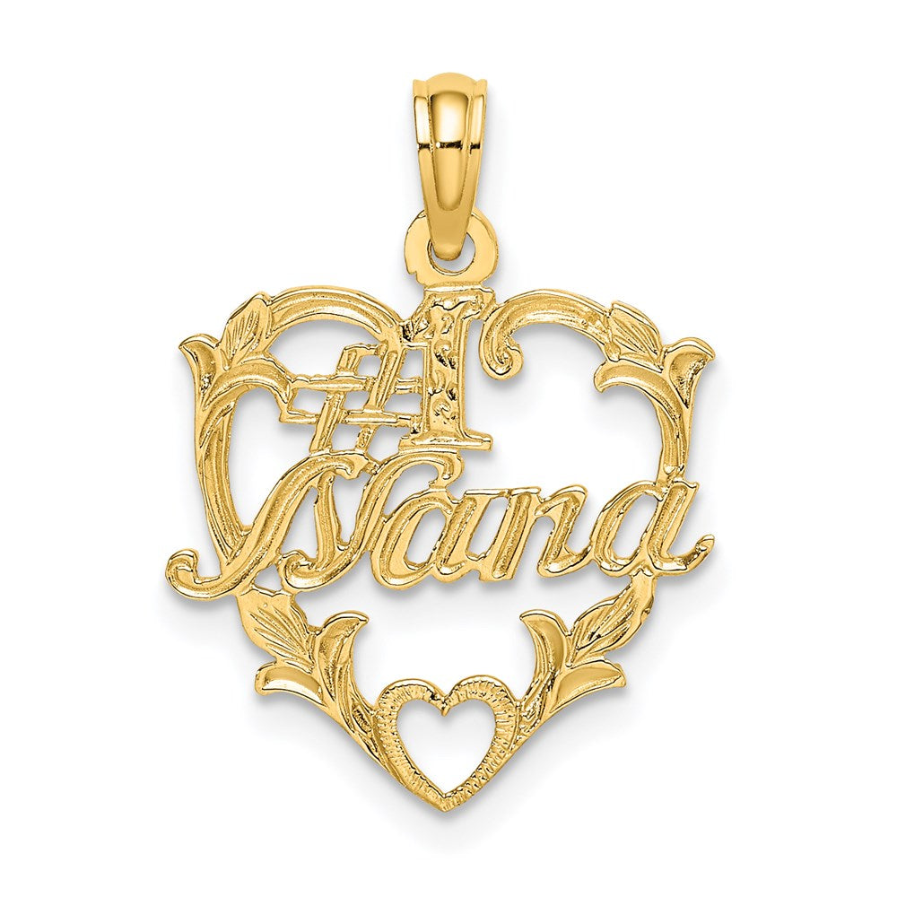 Million Charms 14K Yellow Gold Themed #1 Nana In Heart Charm