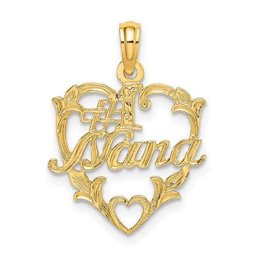 Million Charms 14K Yellow Gold Themed #1 Nana In Heart Charm