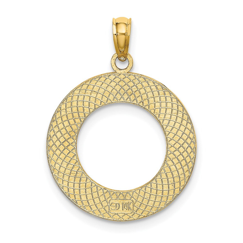 Million Charms 14K Yellow Gold Themed Mystic, Ct On Round Frame Charm