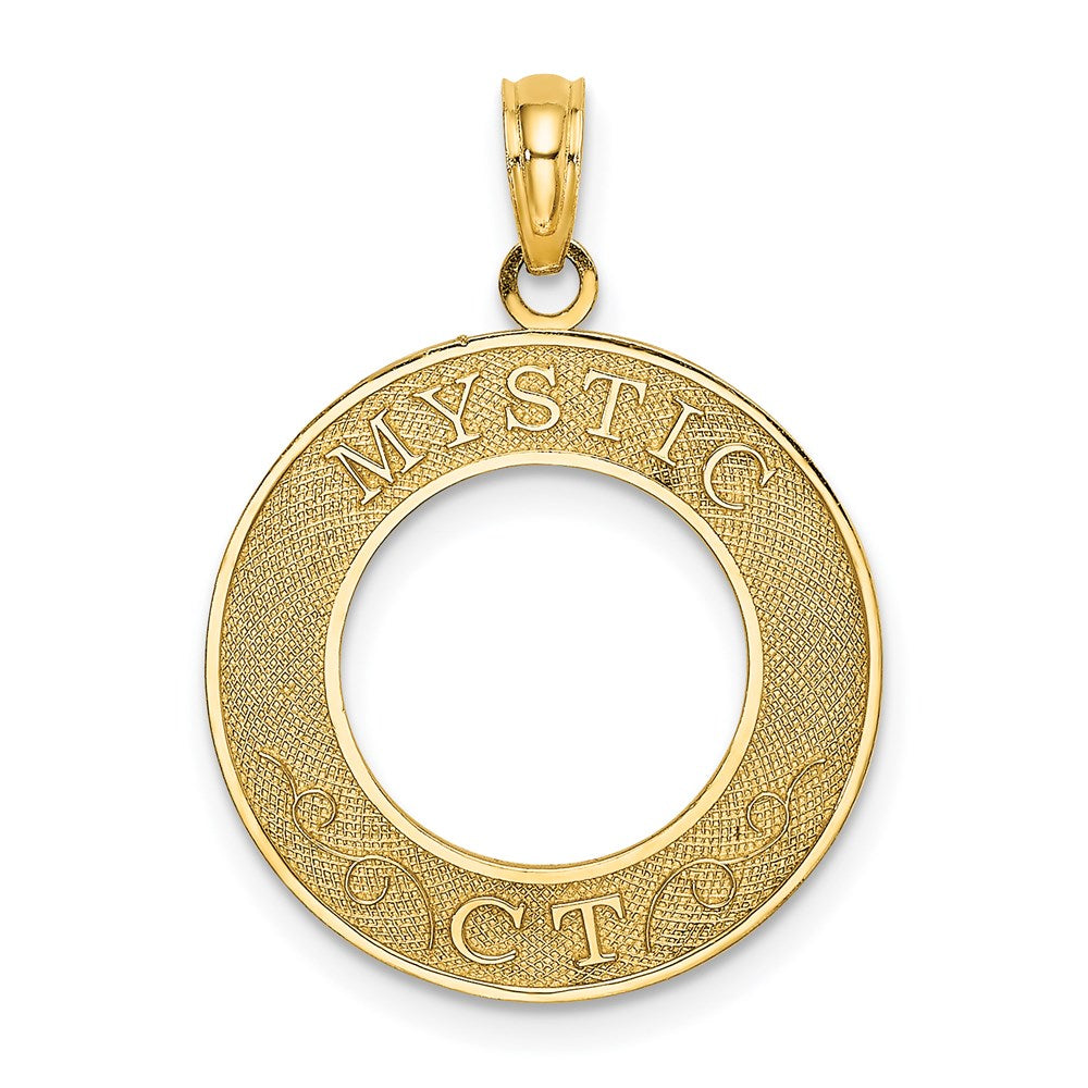 Million Charms 14K Yellow Gold Themed Mystic, Ct On Round Frame Charm