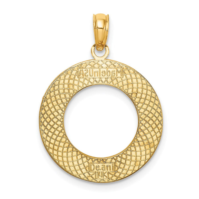 Million Charms 14K Yellow Gold Themed Antigua, W.I. On Round Frame Charm