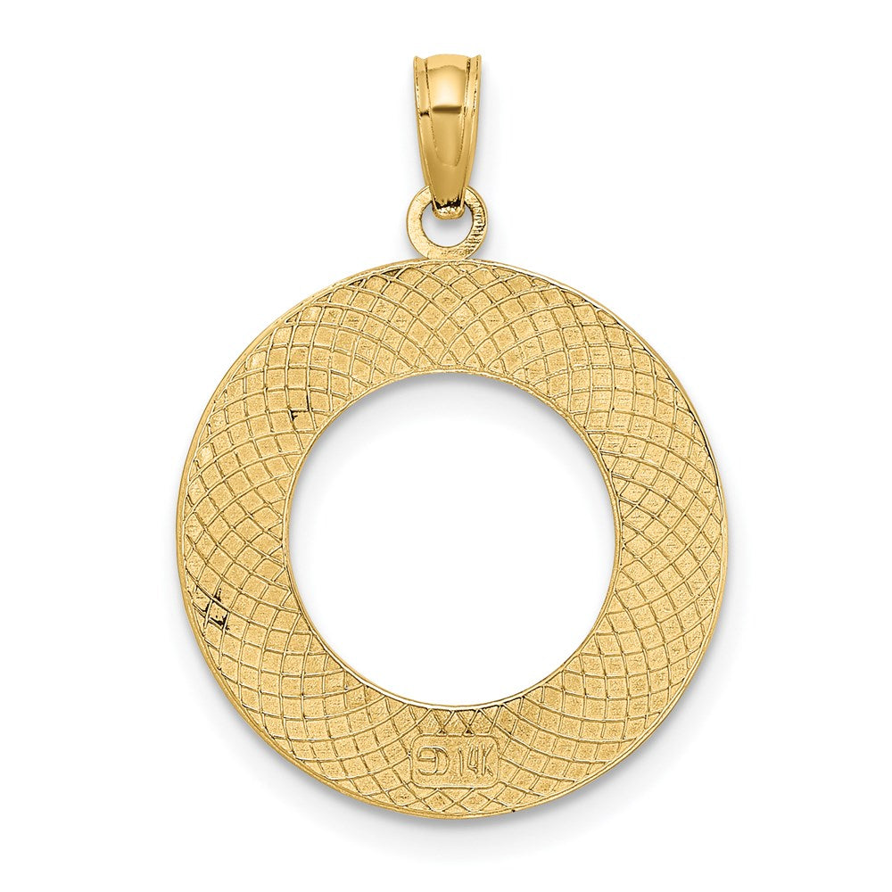 Million Charms 14K Yellow Gold Themed Miami Beach On Round Frame Charm