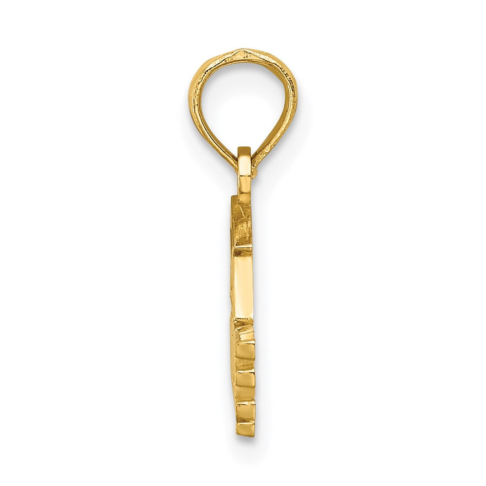Million Charms 14K Yellow Gold Themed Polished Graduate Under Cap Charm