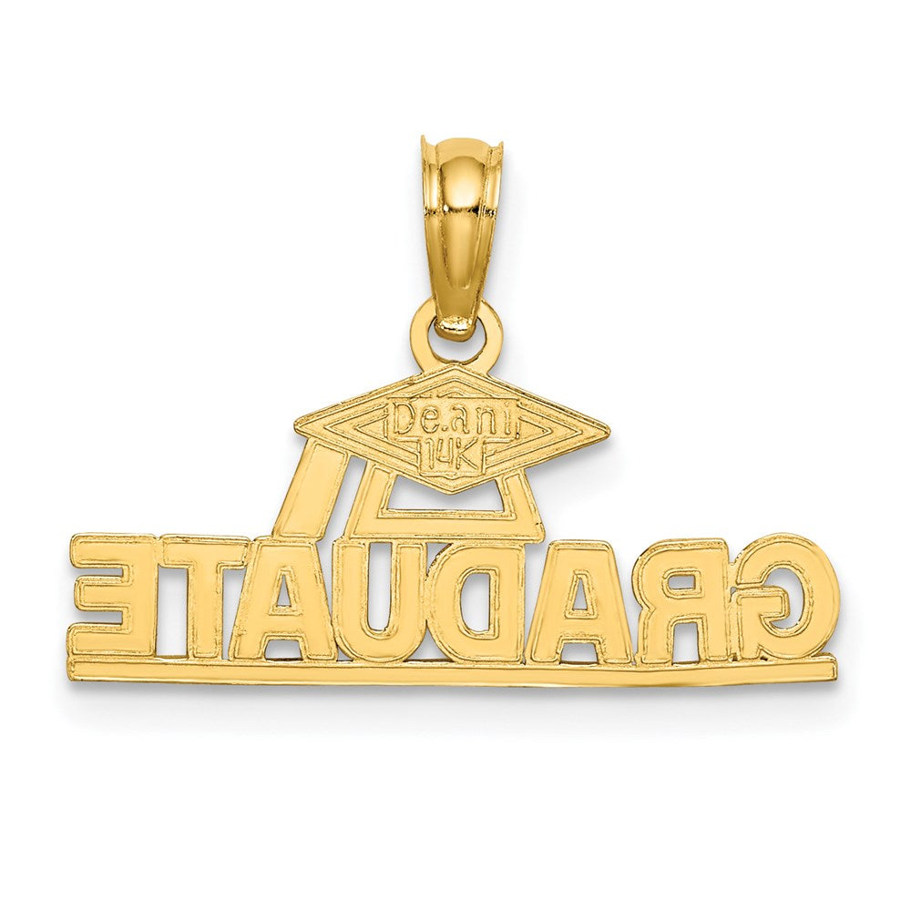 Million Charms 14K Yellow Gold Themed Polished Graduate Under Cap Charm