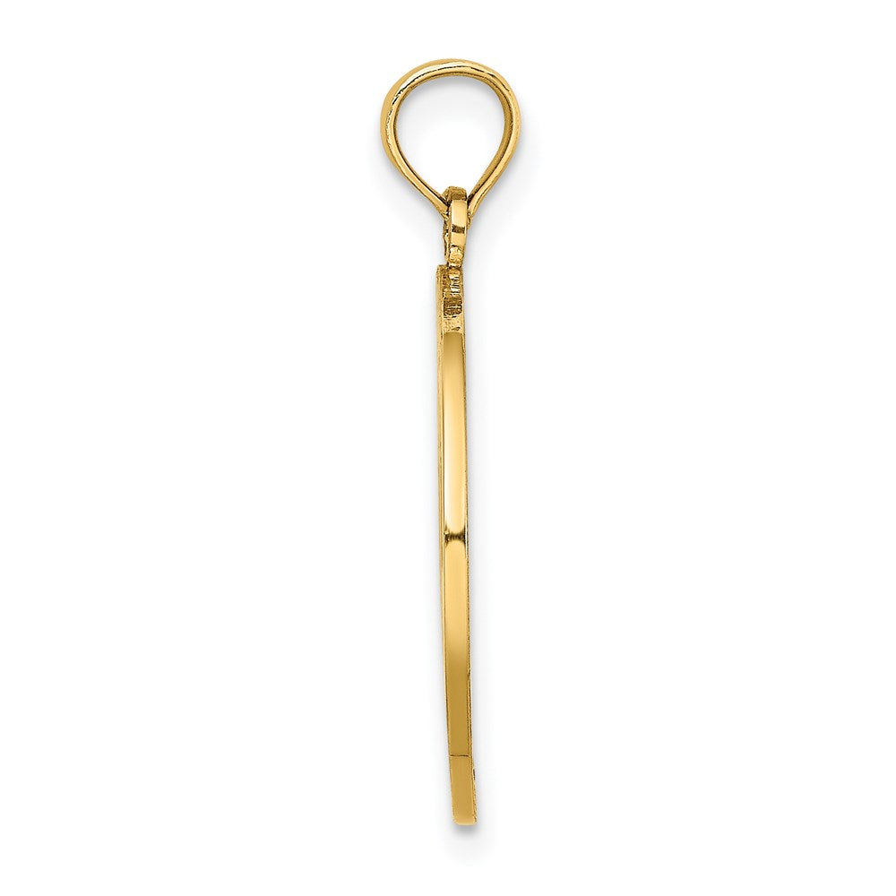 Million Charms 14K Yellow Gold Themed South Beach On Round Frame Charm